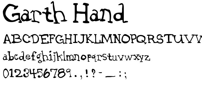 Garth Hand font